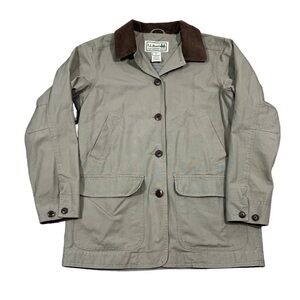 L.L. Bean Adirondack Barn Coat Women's Beige Flannel Lined Outdoor Size Medium